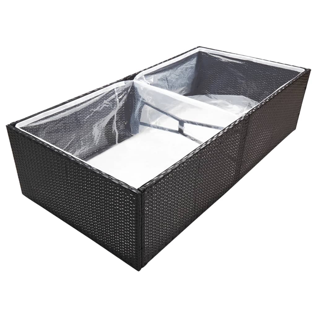Boîte de planification Vidaxl 157x80x40 cm Poly Rattan Black