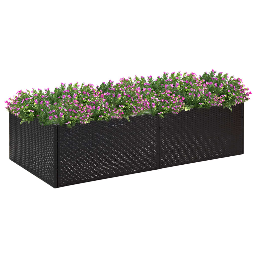 Boîte de planification Vidaxl 157x80x40 cm Poly Rattan Black