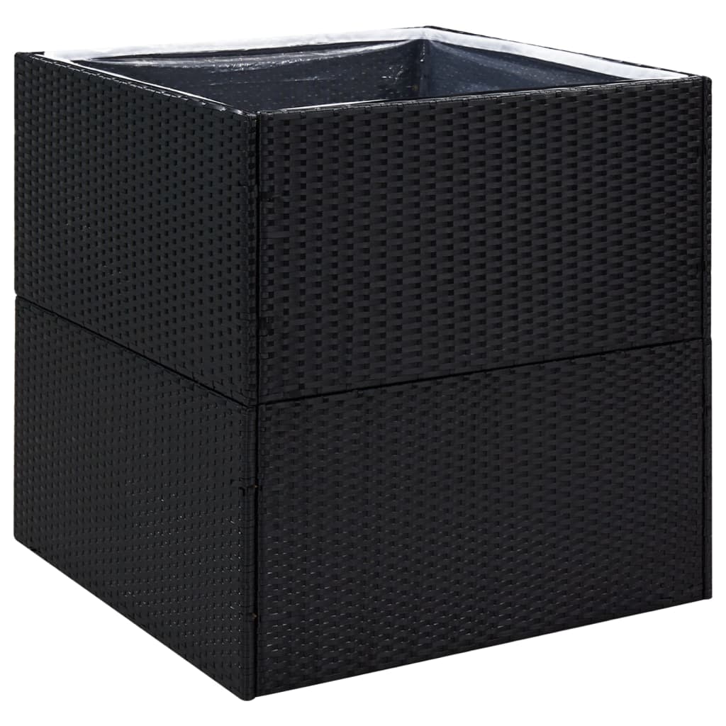 Boîte de planification Vidaxl 80x80x80 cm Poly Rattan Black