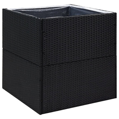 Boîte de planification Vidaxl 80x80x80 cm Poly Rattan Black