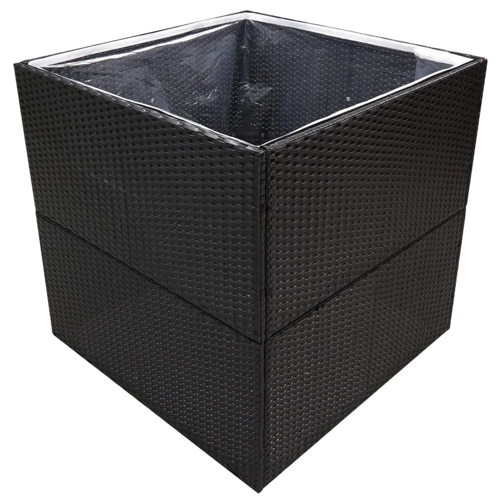 Boîte de planification Vidaxl 80x80x80 cm Poly Rattan Black