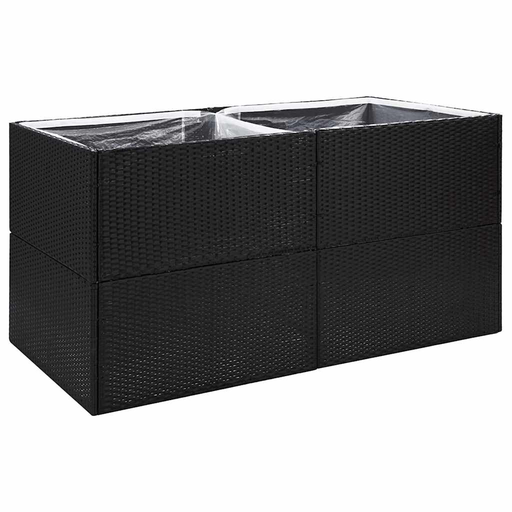 Boîte de planification Vidaxl 157x80x80 cm Poly Rattan Black