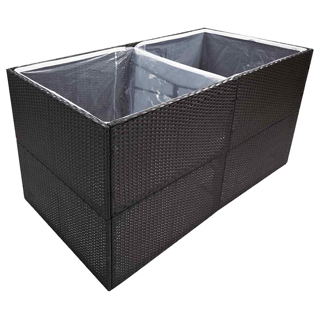 Boîte de planification Vidaxl 157x80x80 cm Poly Rattan Black