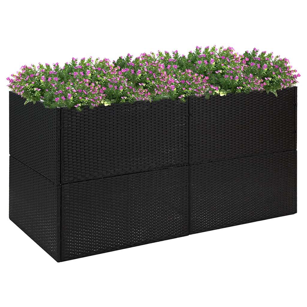 Boîte de planification Vidaxl 157x80x80 cm Poly Rattan Black