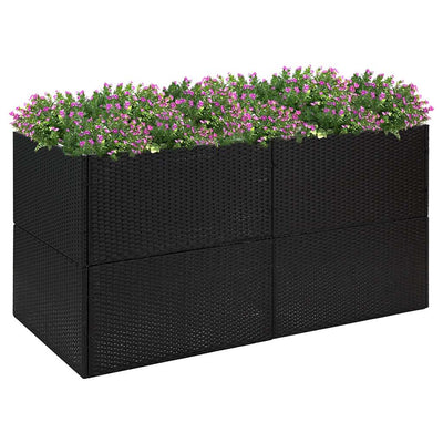 Boîte de planification Vidaxl 157x80x80 cm Poly Rattan Black