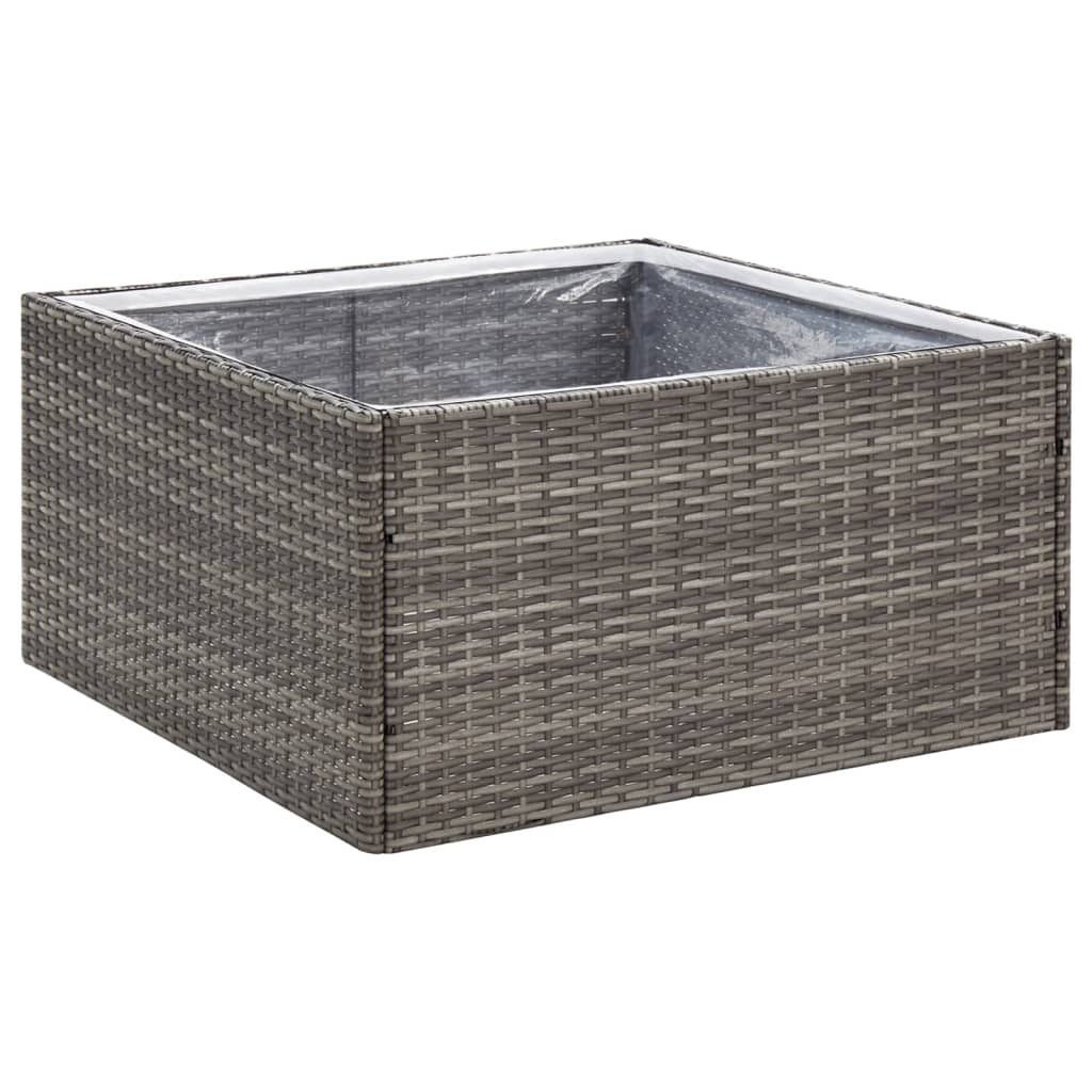 Boîte de planification Vidaxl 80x80x40 cm Poly Rattan Grey