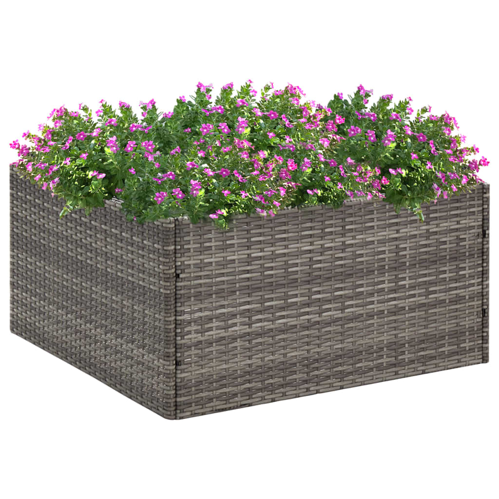 Boîte de planification Vidaxl 80x80x40 cm Poly Rattan Grey
