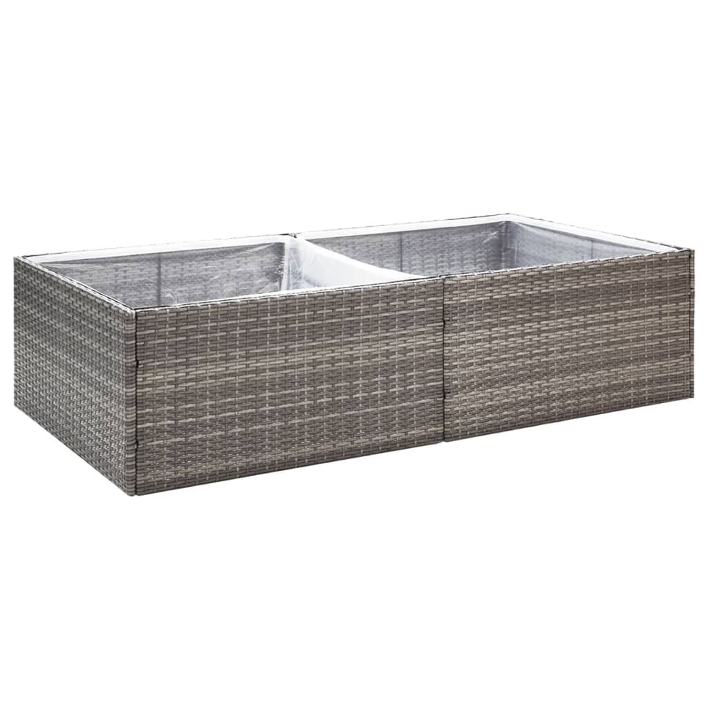 Boîte de planification Vidaxl 157x80x40 cm Gray Poly Rattan