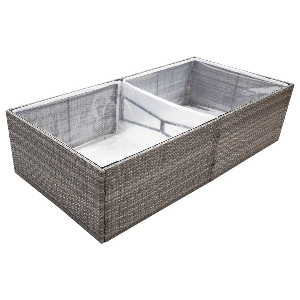Boîte de planification Vidaxl 157x80x40 cm Gray Poly Rattan