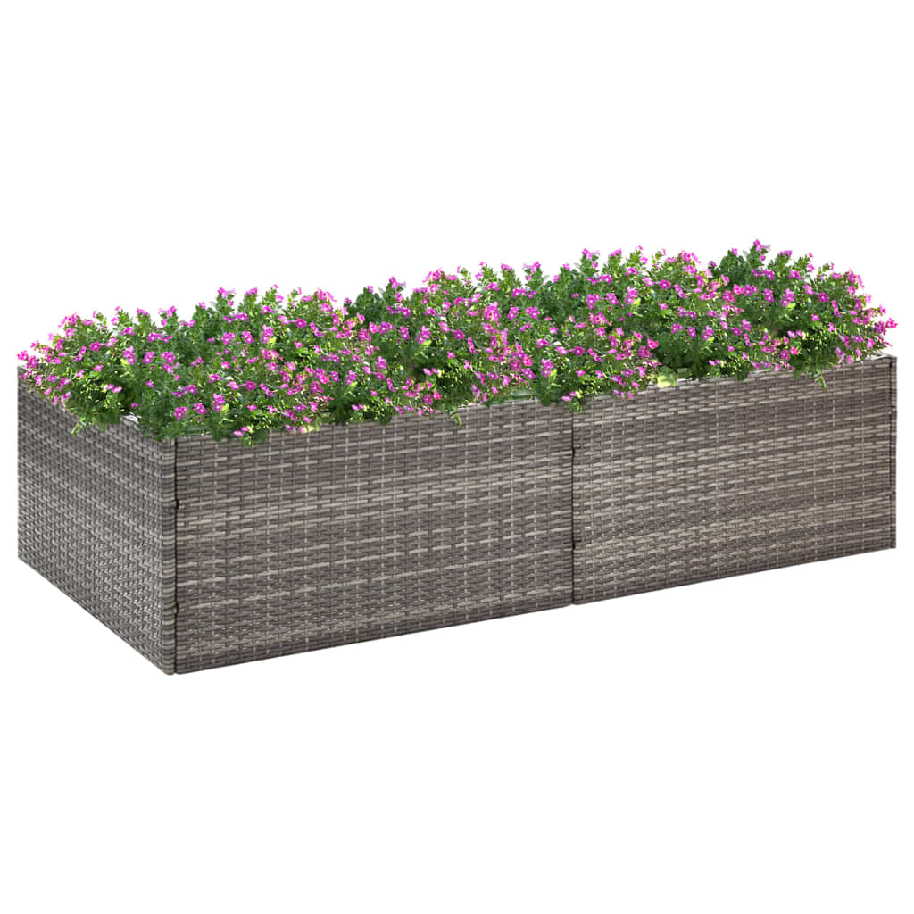 Boîte de planification Vidaxl 157x80x40 cm Gray Poly Rattan