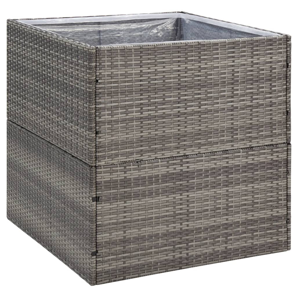 Boîte de planification de Vidaxl 80x80x80 cm Poly Rattan Grey