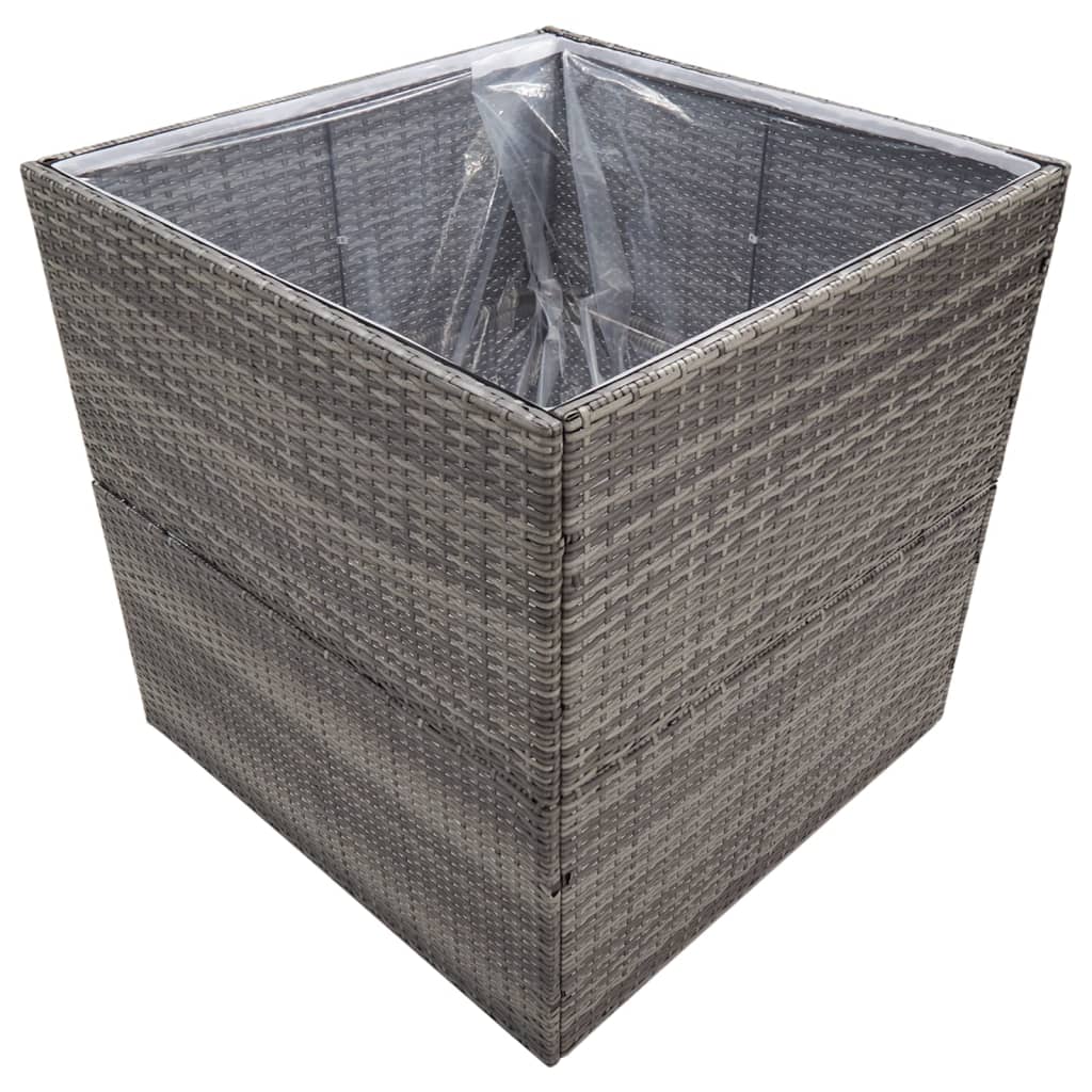 Boîte de planification de Vidaxl 80x80x80 cm Poly Rattan Grey