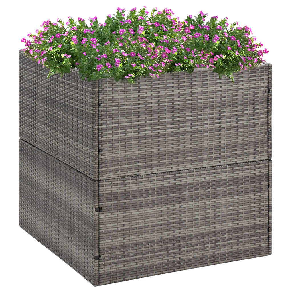 Boîte de planification de Vidaxl 80x80x80 cm Poly Rattan Grey