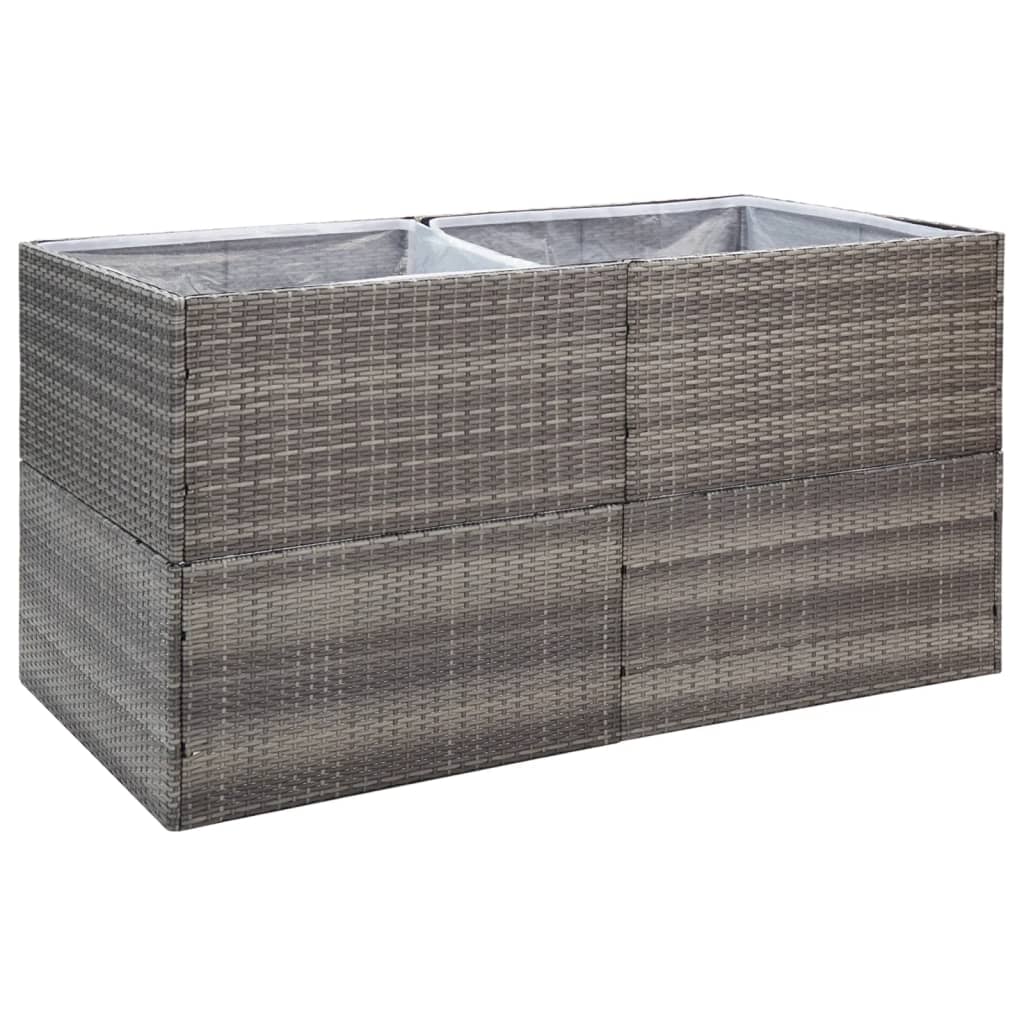 Boîte de planification Vidaxl 157x80x80 cm Poly Rattan Grey