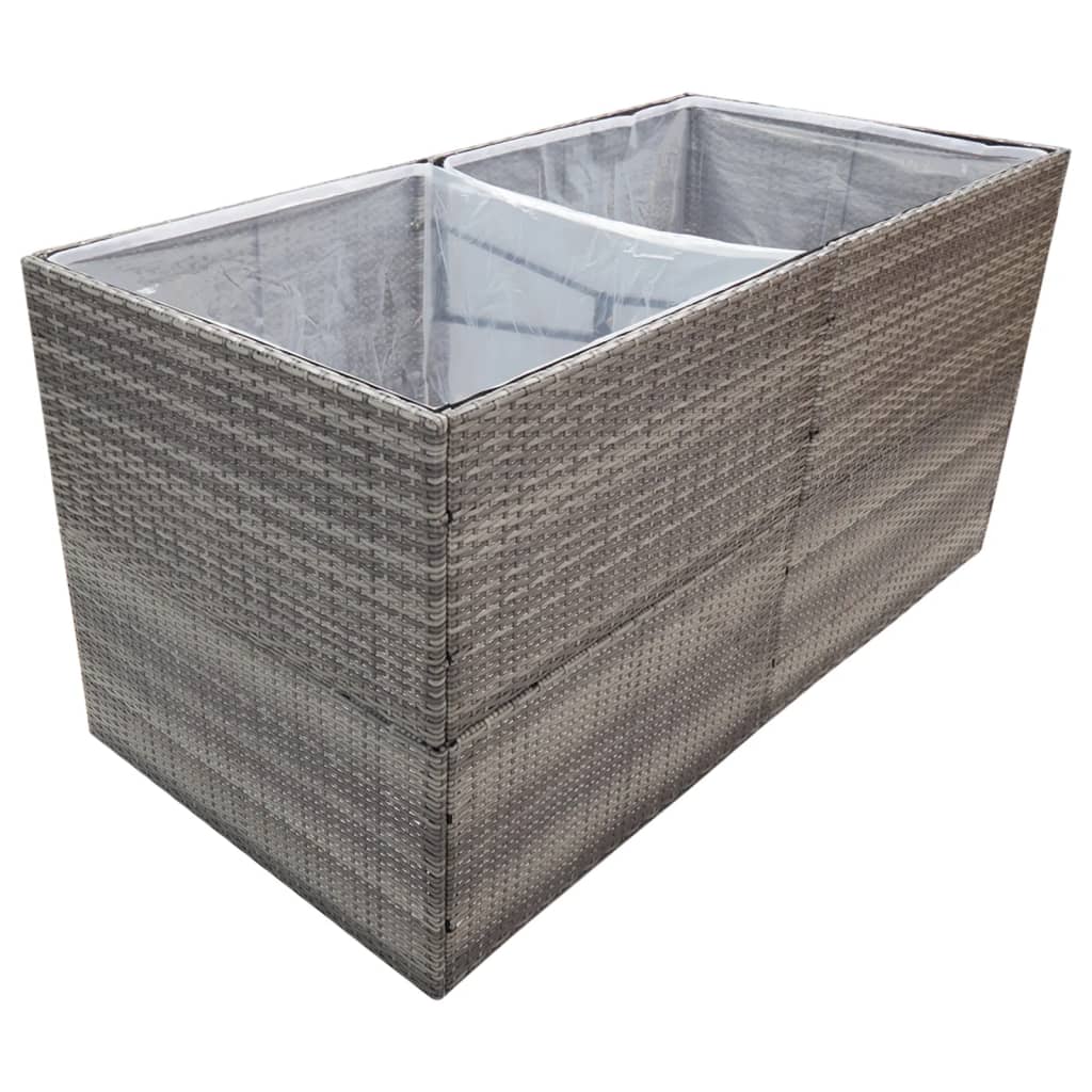 Boîte de planification Vidaxl 157x80x80 cm Poly Rattan Grey