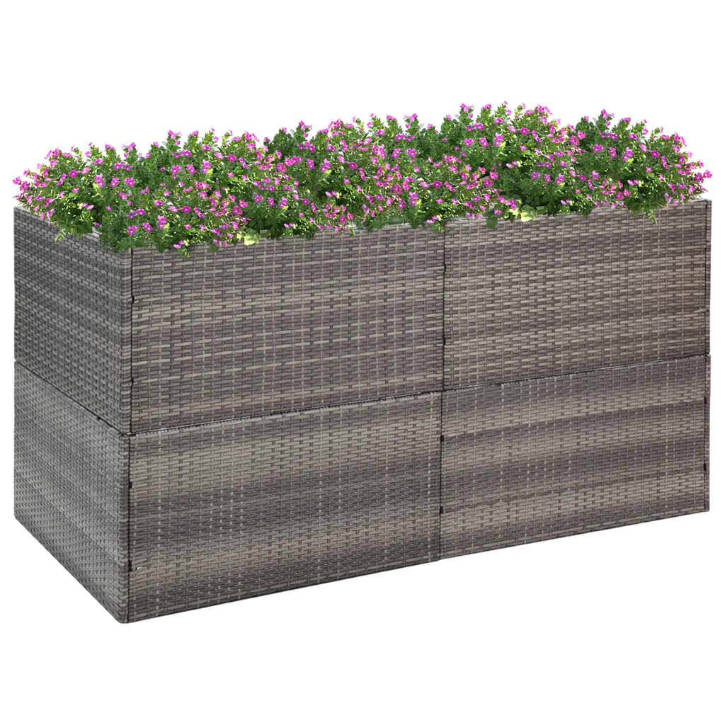 Boîte de planification Vidaxl 157x80x80 cm Poly Rattan Grey