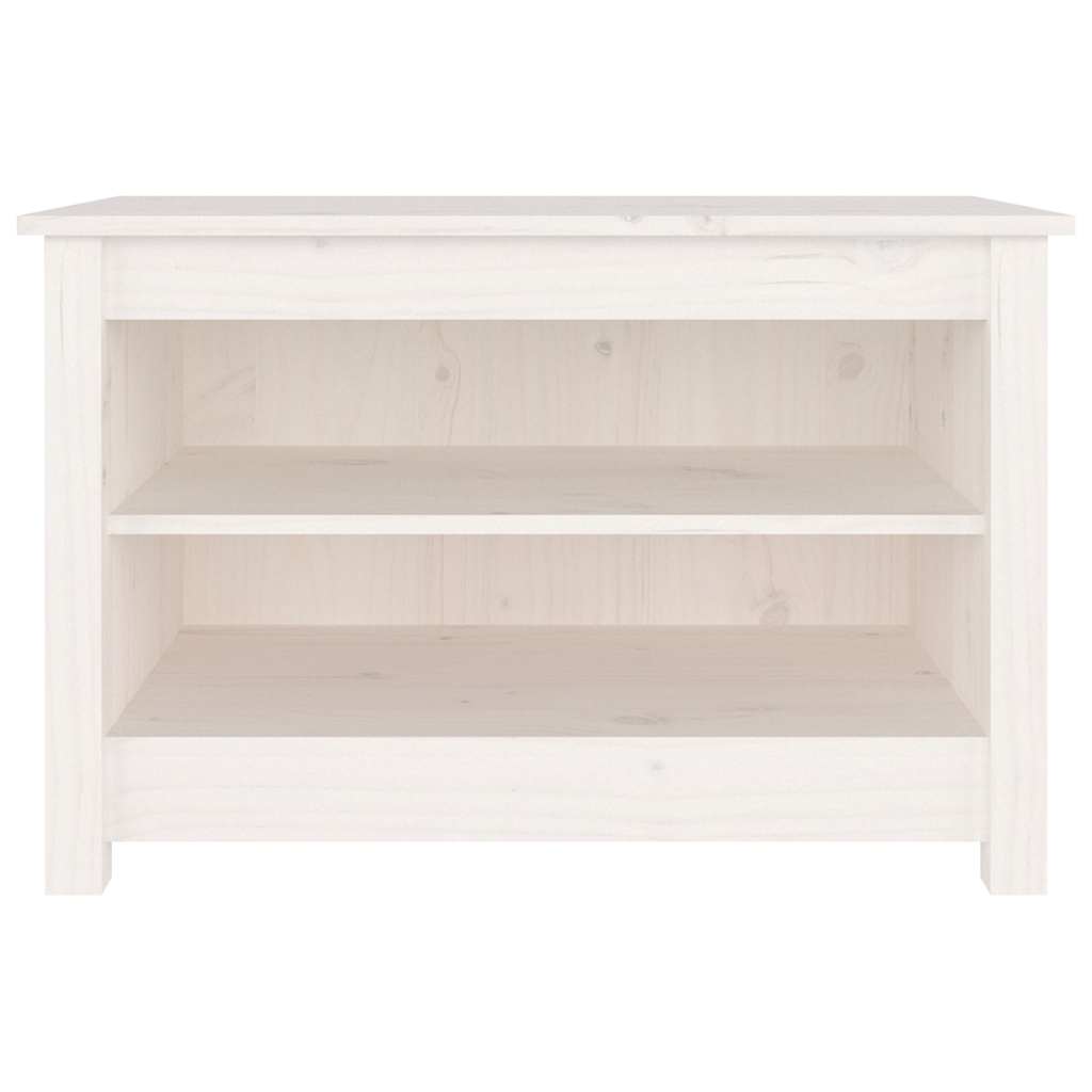 Vidaxl Shoes Bank 70x38x45.5 cm Pine solide blanc