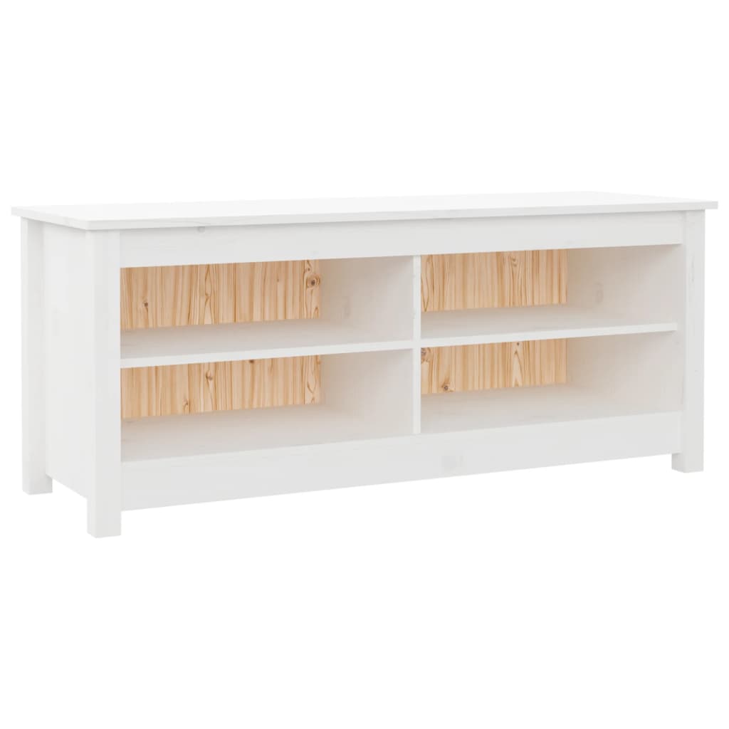 Vidaxl Shoes Bank 110x38x45.5 cm Pine solide blanc