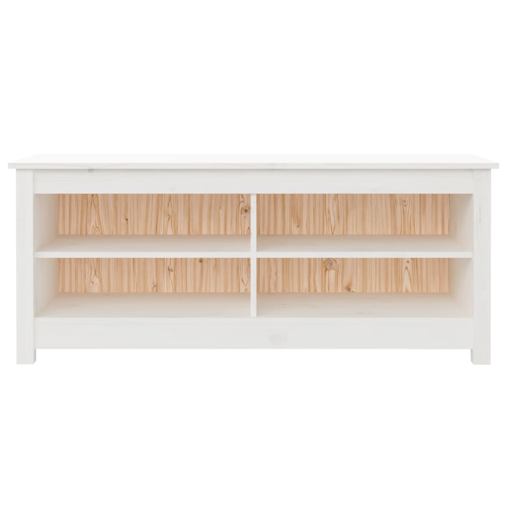 Vidaxl Shoes Bank 110x38x45.5 cm Pine solide blanc
