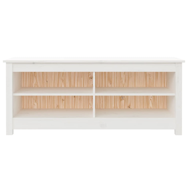 Vidaxl Shoes Bank 110x38x45.5 cm Pine solide blanc