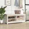Vidaxl Shoes Bank 110x38x45.5 cm Pine solide blanc