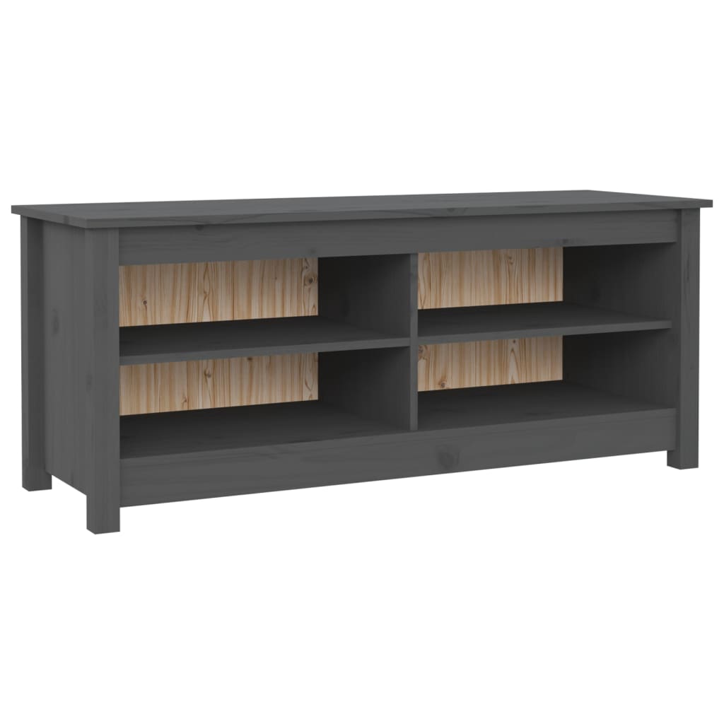 Canapé de chaussure Vidaxl 110x38x45,5 cm en pin massif gris