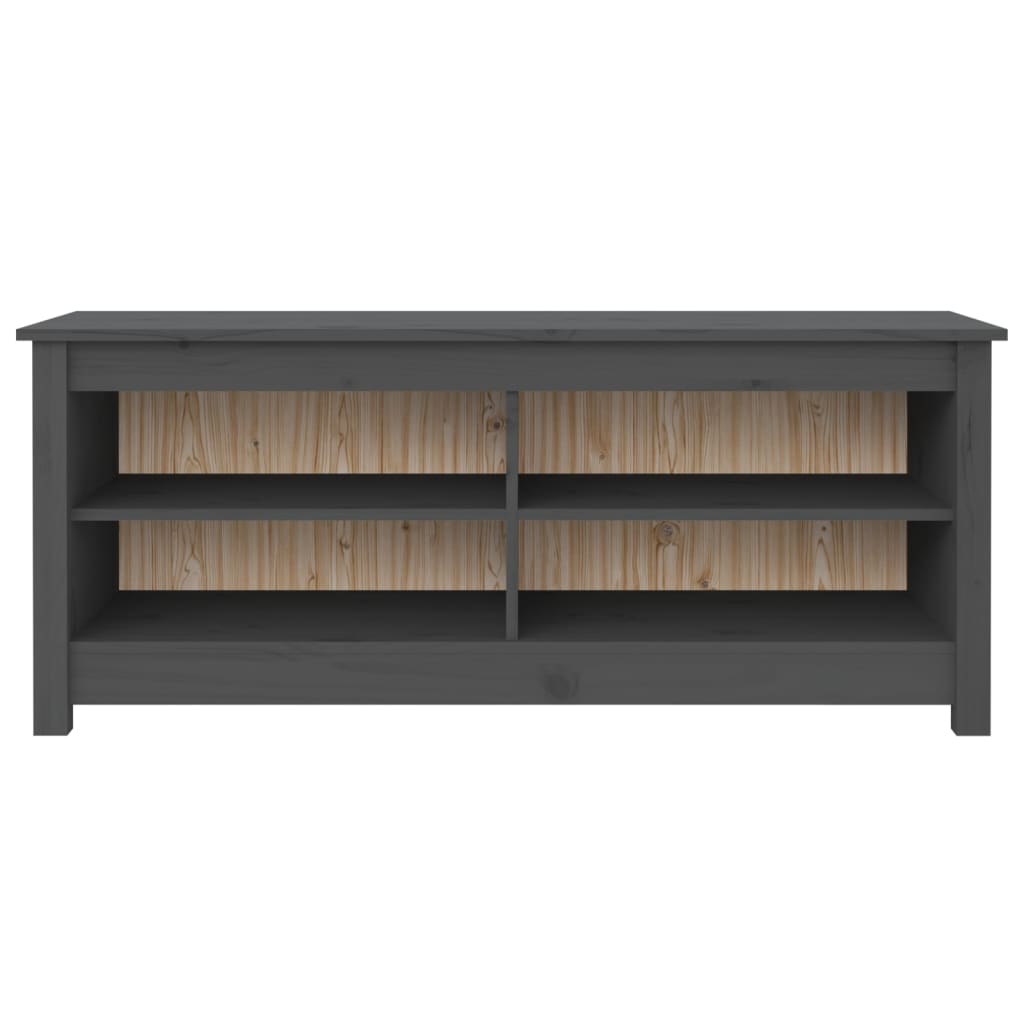 Canapé de chaussure Vidaxl 110x38x45,5 cm en pin massif gris