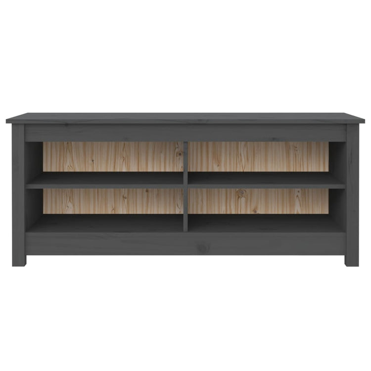 Canapé de chaussure Vidaxl 110x38x45,5 cm en pin massif gris