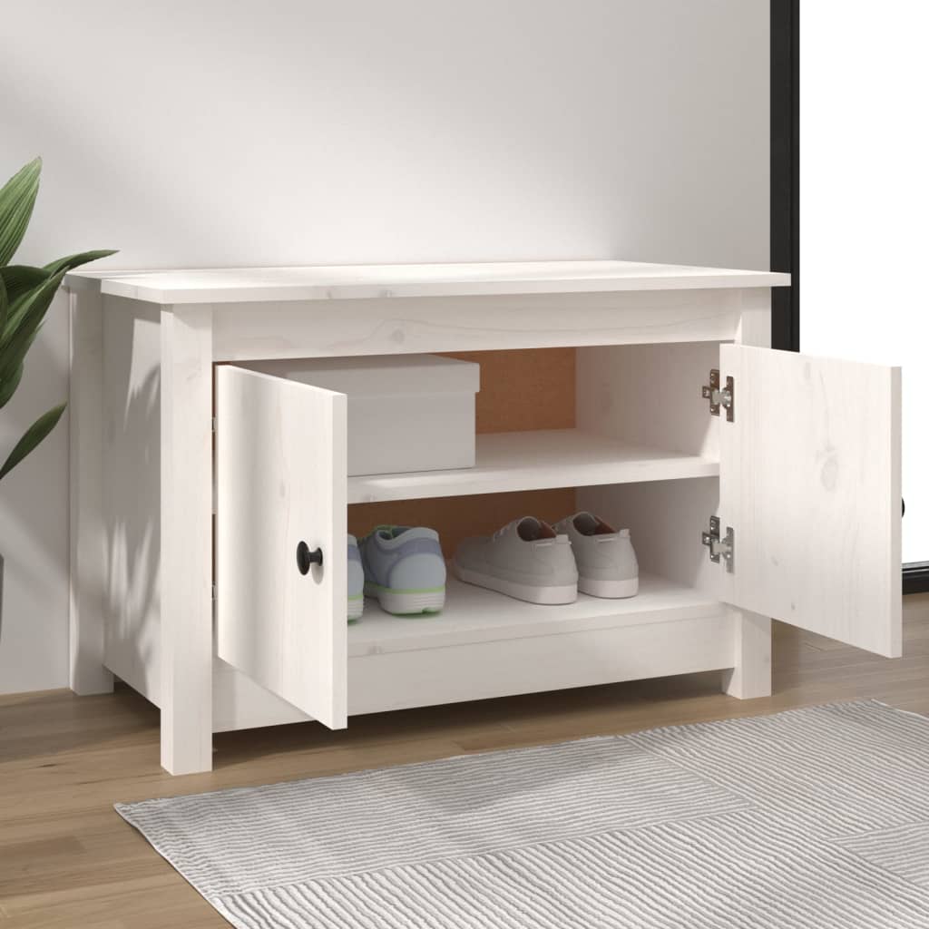 Armoire à chaussures Vidaxl 70x38x45,5 cm en pin massif blanc