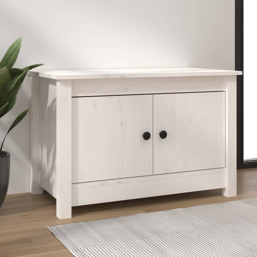 Armoire à chaussures Vidaxl 70x38x45,5 cm en pin massif blanc