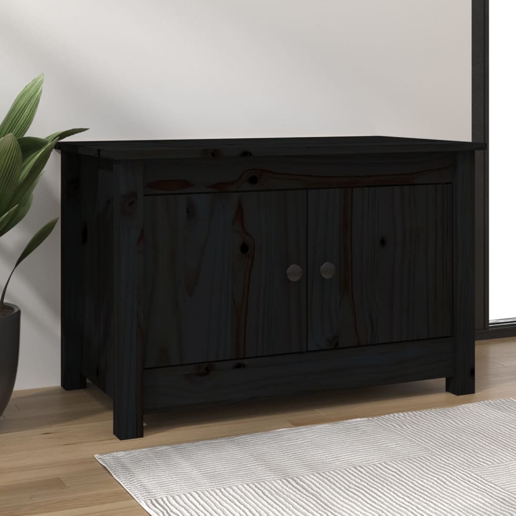 Armoire à chaussures Vidaxl 70x38x45,5 cm Pine solide noire