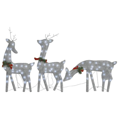 Vidaxl Christmas Decorations Rendeer Family 270x7x90 cm Gaas White Silver Couleur