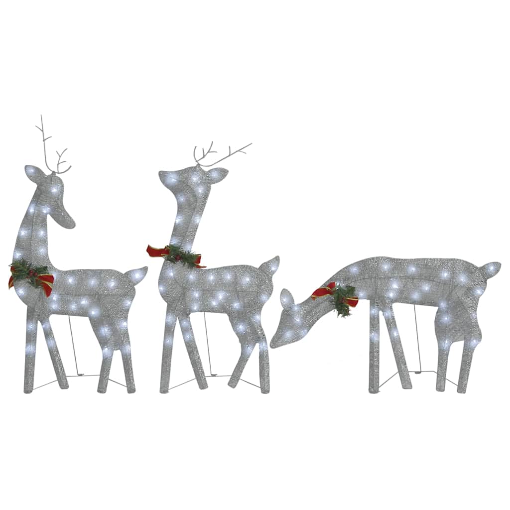 Vidaxl Christmas Decorations Rendeer Family 270x7x90 cm Gaas White Silver Couleur