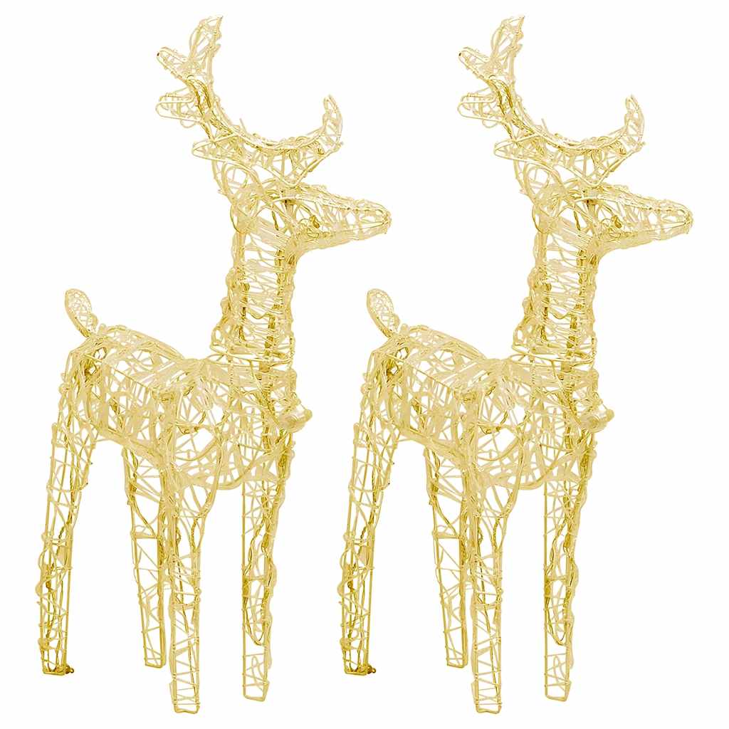 Vidaxl Christmas Animals 2 St 80 LEDS acrylique blanc chaud