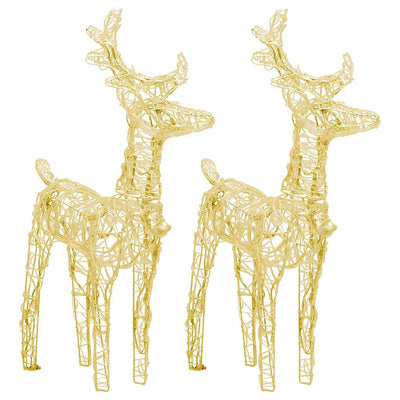 Vidaxl Christmas Animals 2 St 80 LEDS acrylique blanc chaud