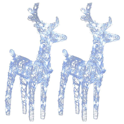 Vidaxl Christmas Animals 2 St 80 LEDS acrylique blanc froid blanc