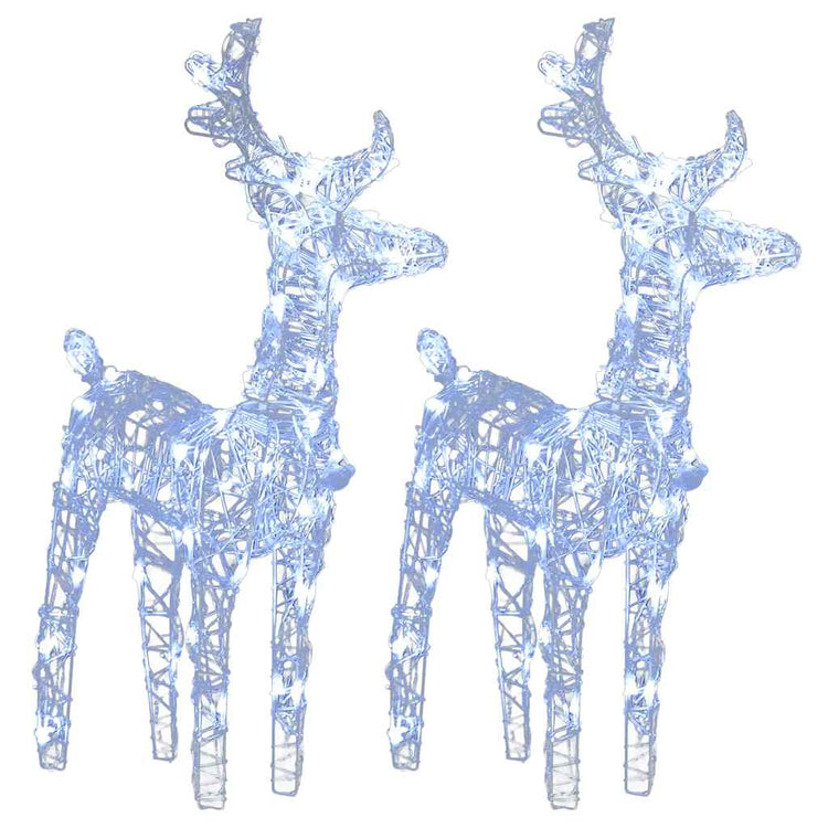 Vidaxl Christmas Animals 2 St 80 LEDS acrylique blanc froid blanc