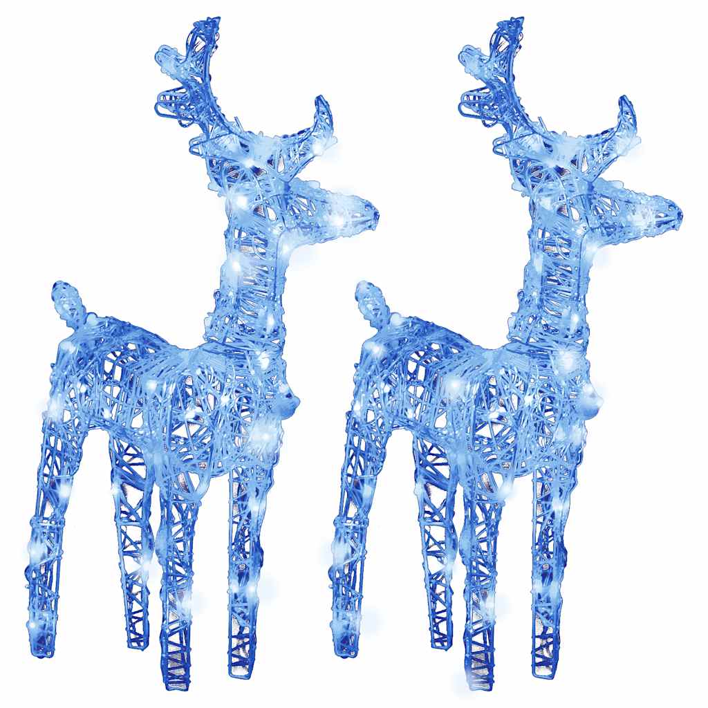 Vidaxl Christmas Animaux 2 ST 80 LEDS Bleu acrylique