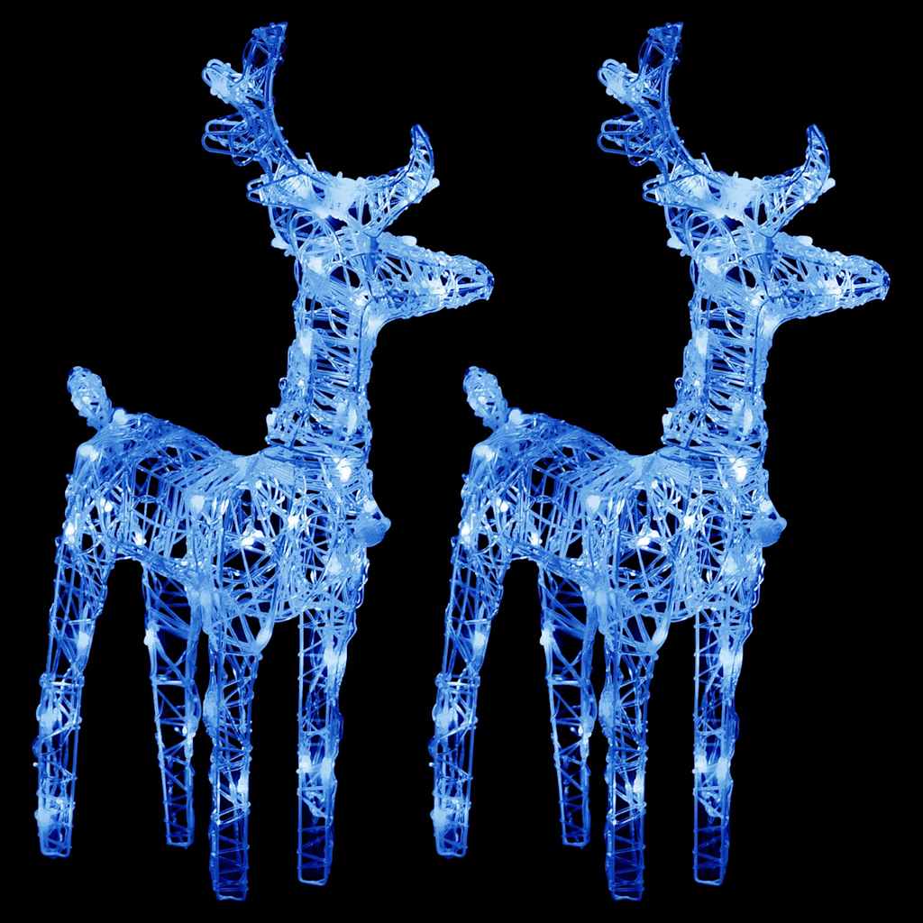 Vidaxl Christmas Animaux 2 ST 80 LEDS Bleu acrylique
