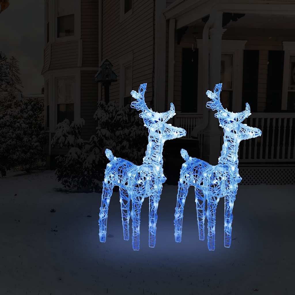 Vidaxl Christmas Animaux 2 ST 80 LEDS Bleu acrylique