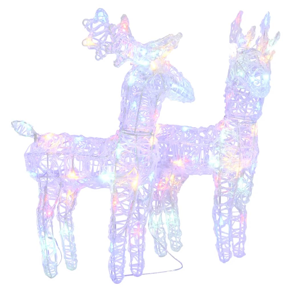 Vidaxl Christmas Animals 2 St 80 LEDS Acrylique Multi-Colored