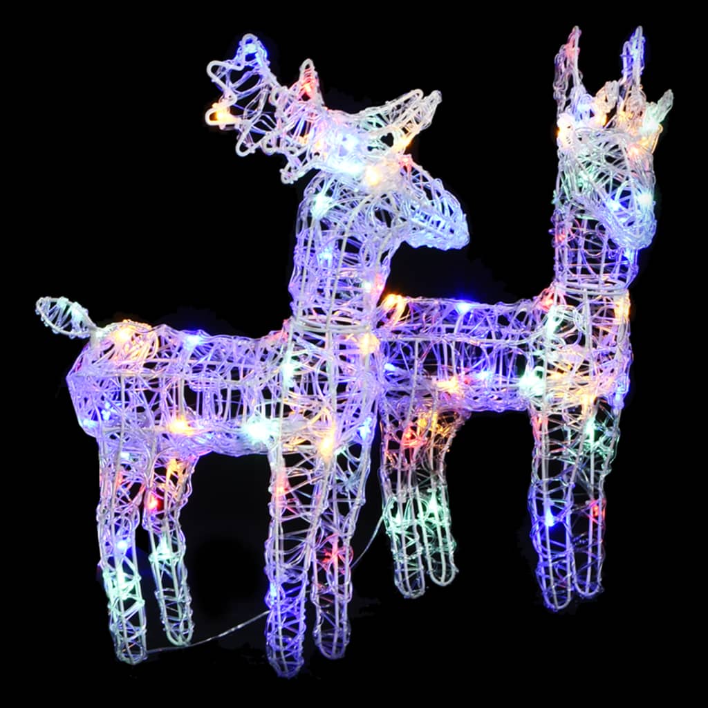 Vidaxl Christmas Animals 2 St 80 LEDS Acrylique Multi-Colored