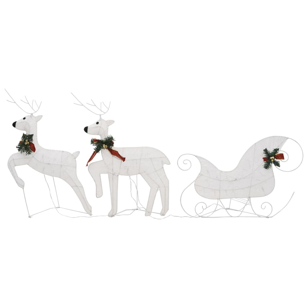 Vidaxl Christmas Decoration Reindeer and Sled 60 LEDS blanc
