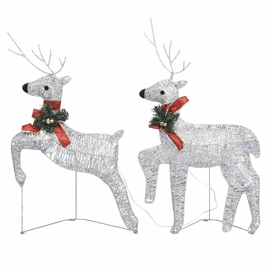 Vidaxl Christmas Animals 2 ST 40 LEDS Silver Colored
