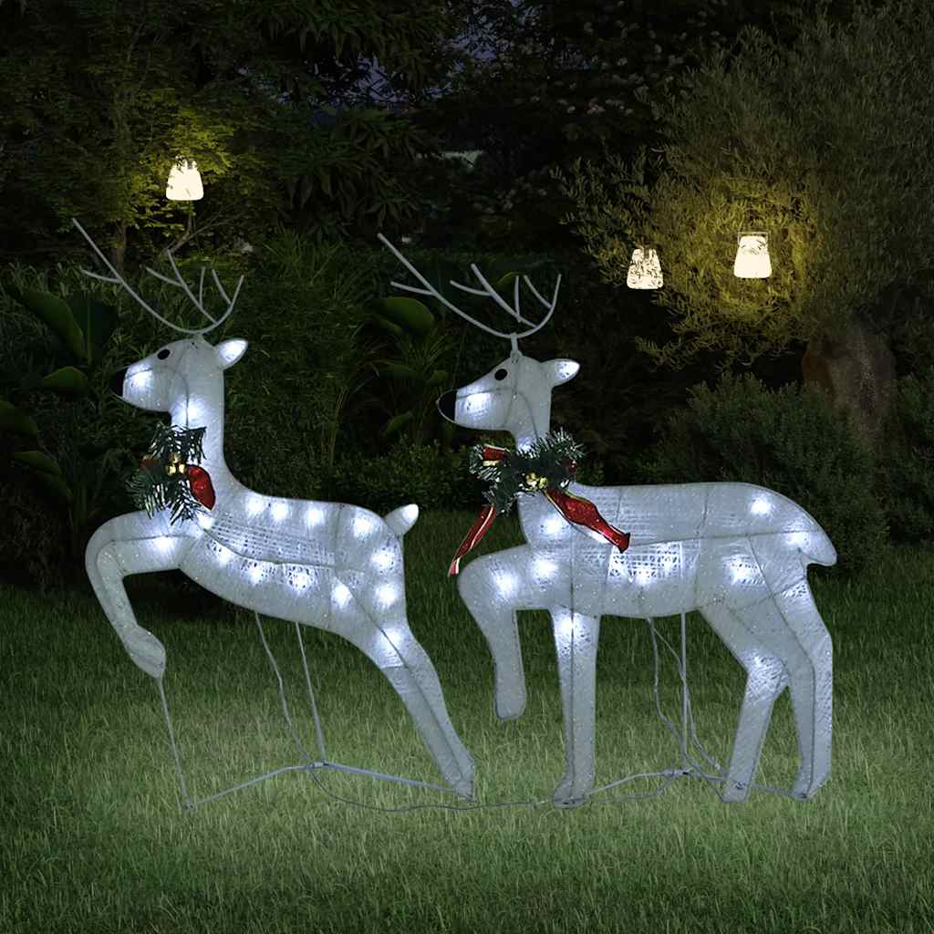 Vidaxl Christmas Animals 2 st 40 LEDS blanc