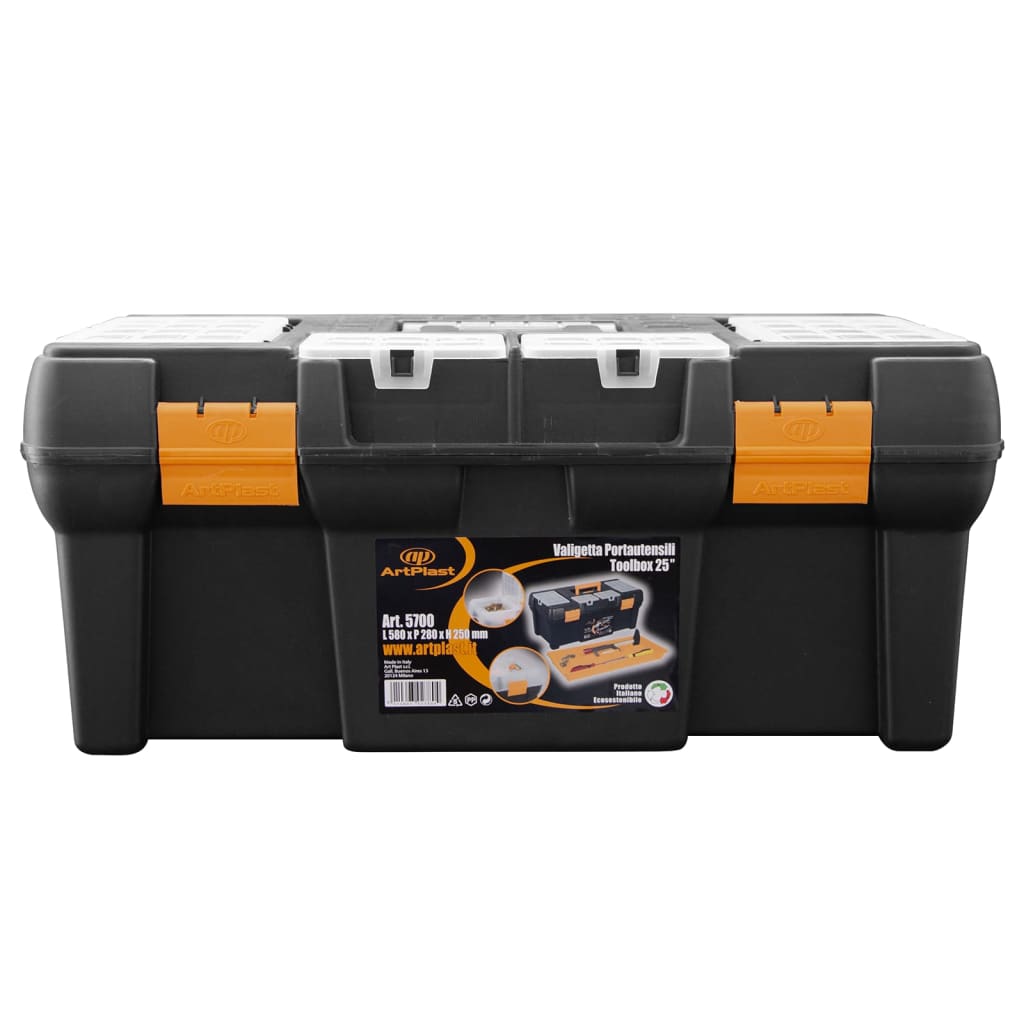 Boîte à outils Vidaxl 580x280x250 mm en polypropène