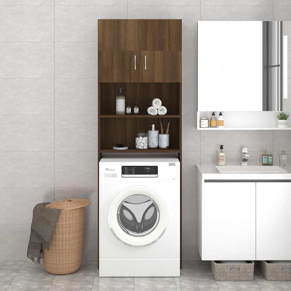 Vidaxl Washing Machine Armoire 64x25.5x190 cm Couleur de chêne brun