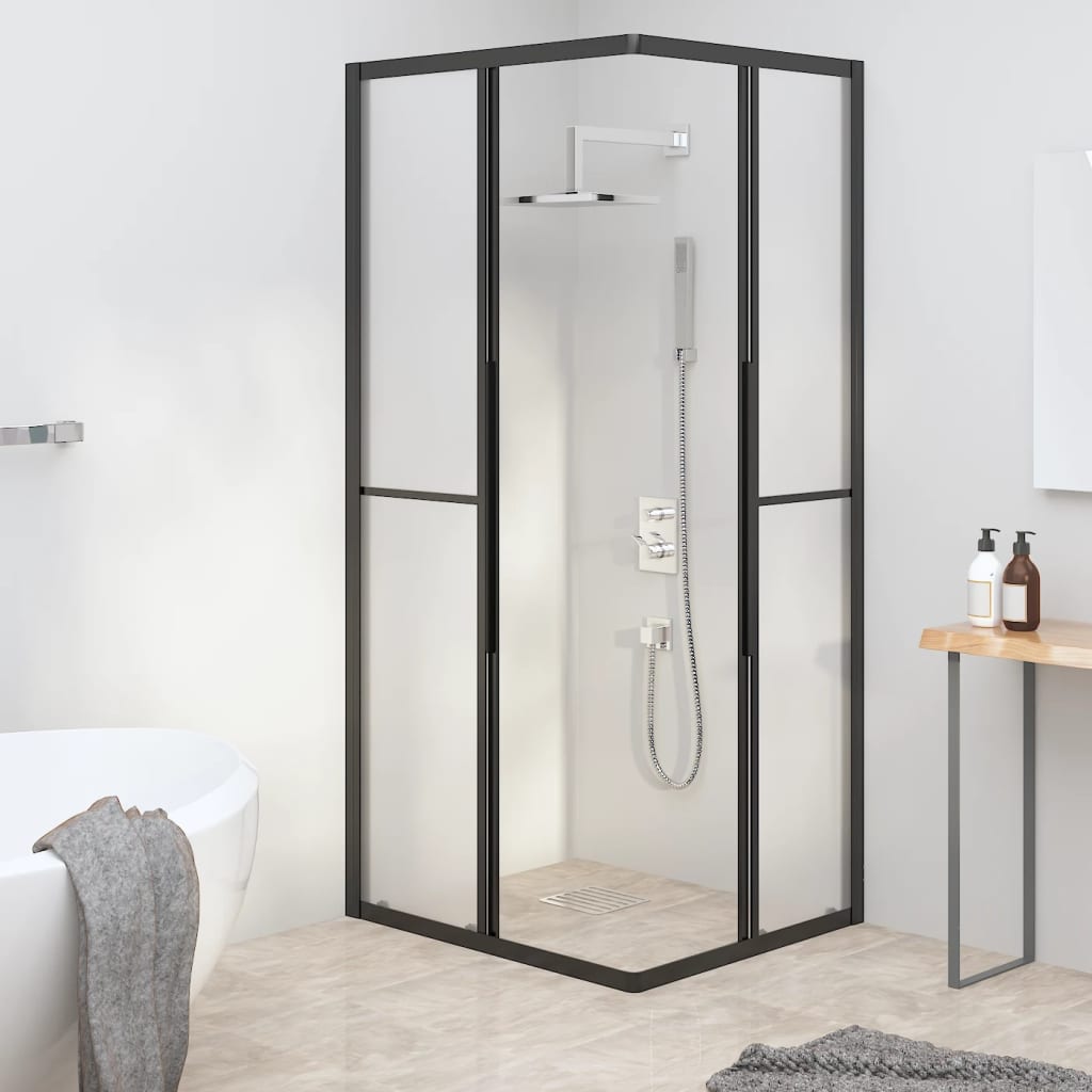 Cabine de douche vidaxl 80x70x180 cm mate ESG noir