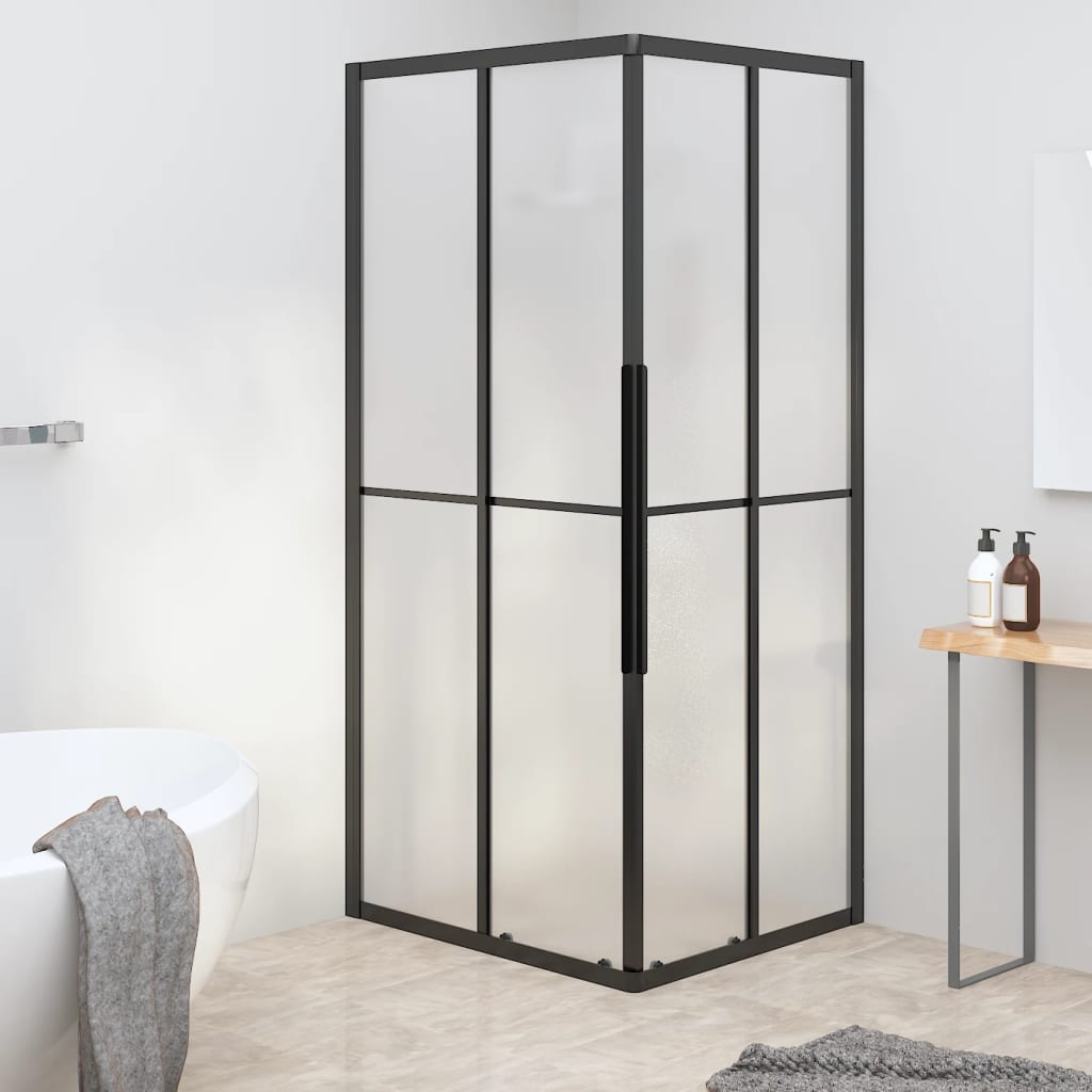 Cabine de douche vidaxl 80x70x180 cm mate ESG noir