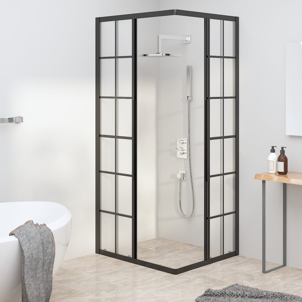 Cabine de douche vidaxl 80x70x180 cm mate ESG noir